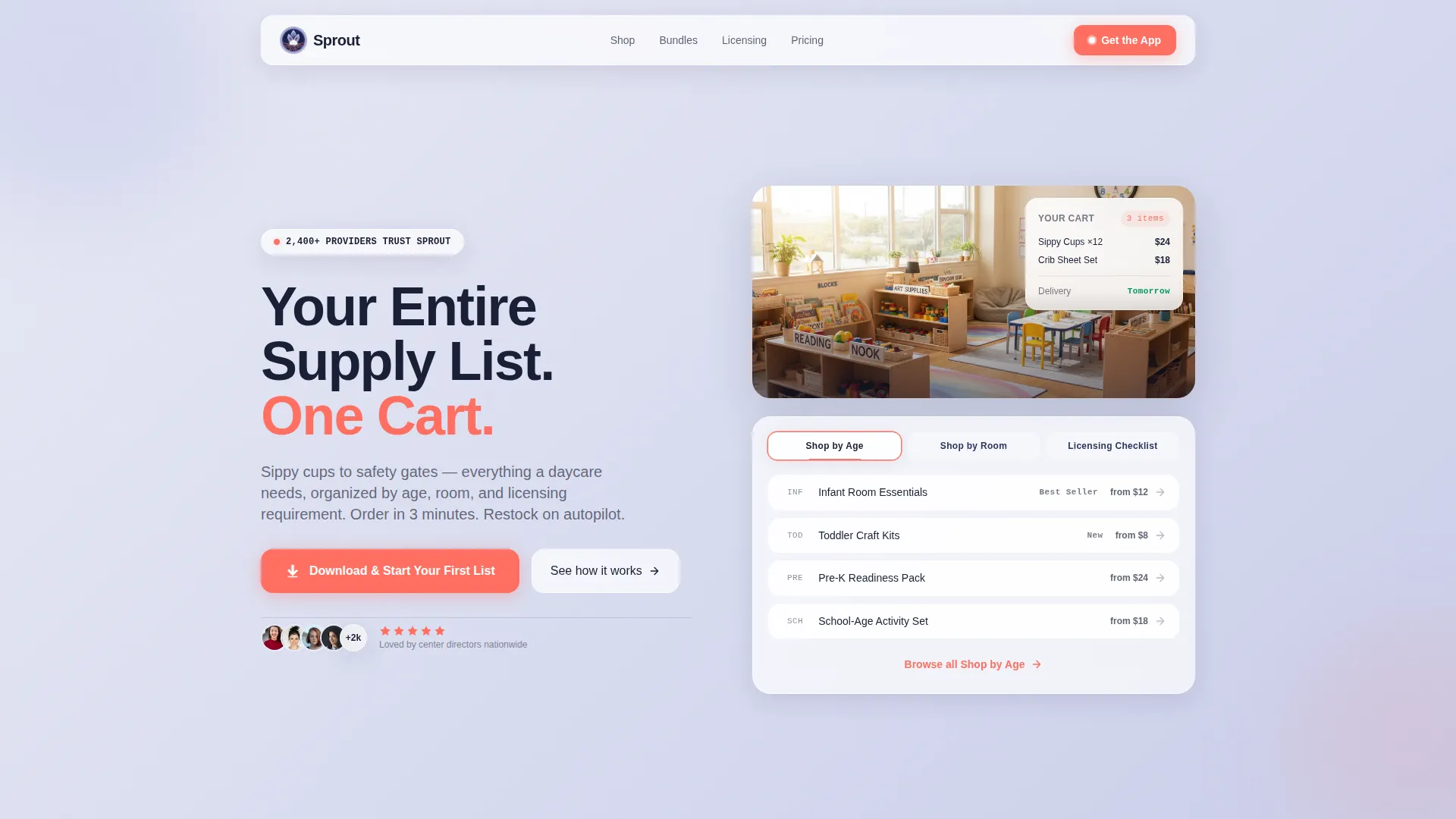 Daycare Online Store Landing Page Template