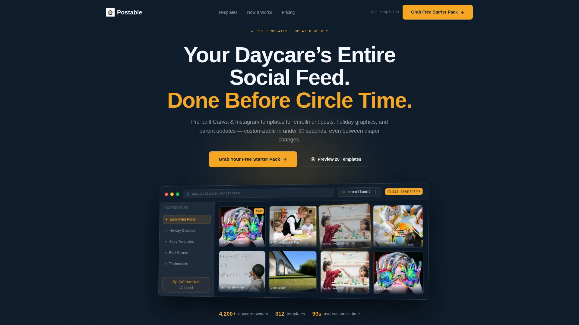 Daycare Social Media Landing Page Template