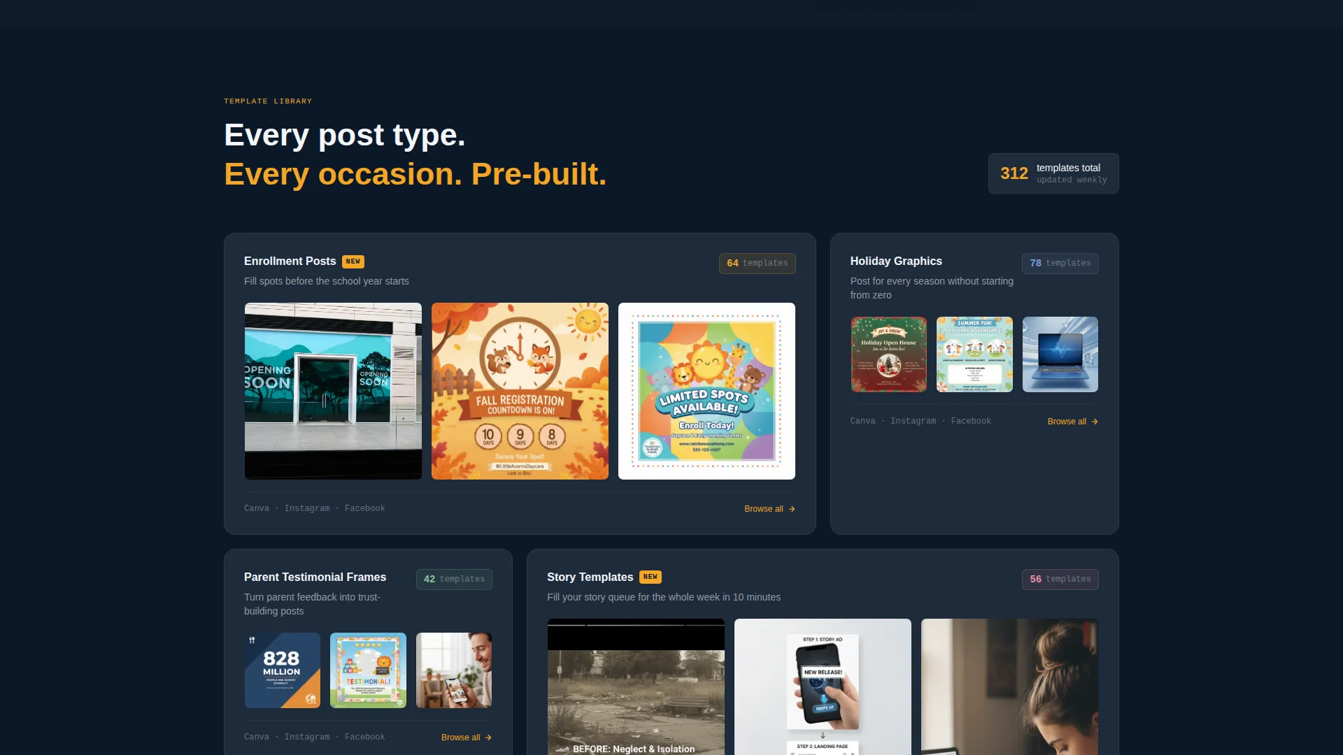 Daycare Social Media Landing Page Template