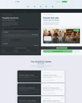 Daycare Landing Page Template with Split-Screen Design