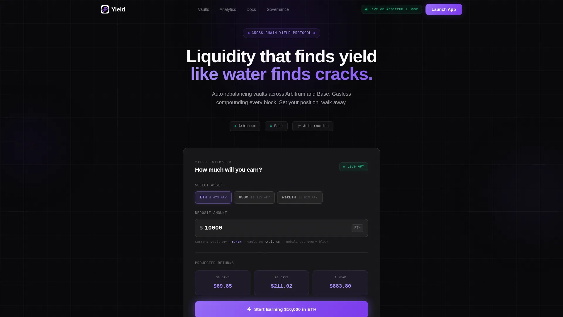 DeFi Protocol Landing Page Template | Tech Glass