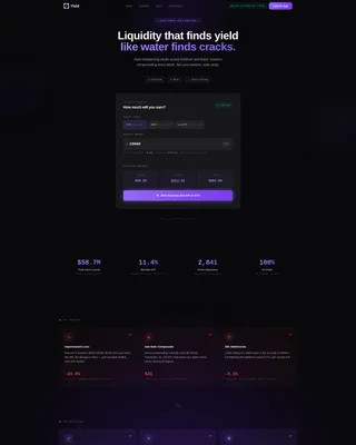 DeFi Protocol Landing Page Template | Tech Glass