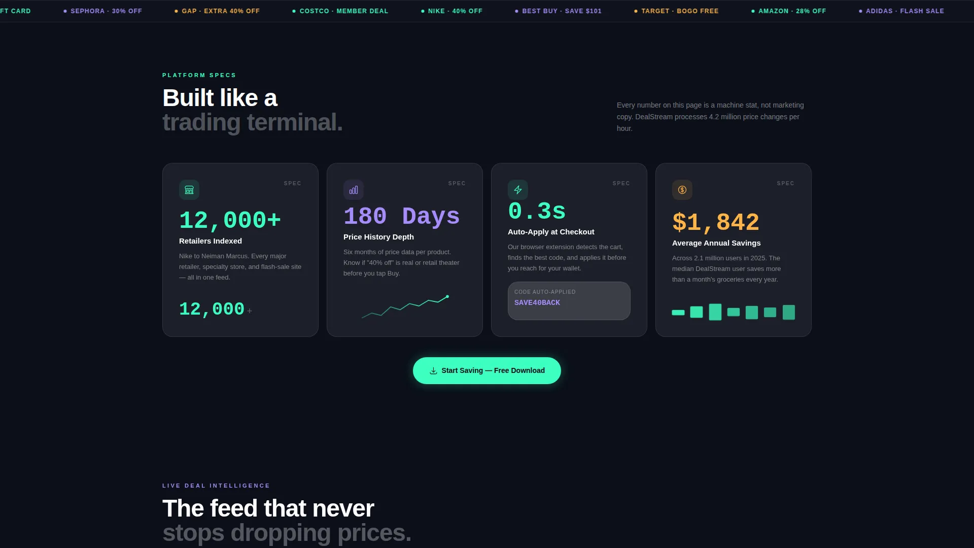 Glassmorphic Coupon & Deal App Landing Page