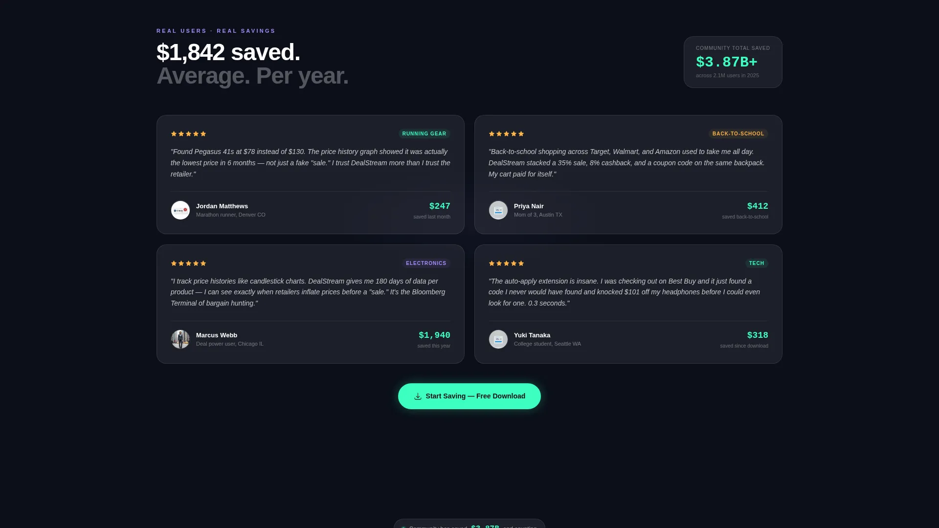 Glassmorphic Coupon & Deal App Landing Page