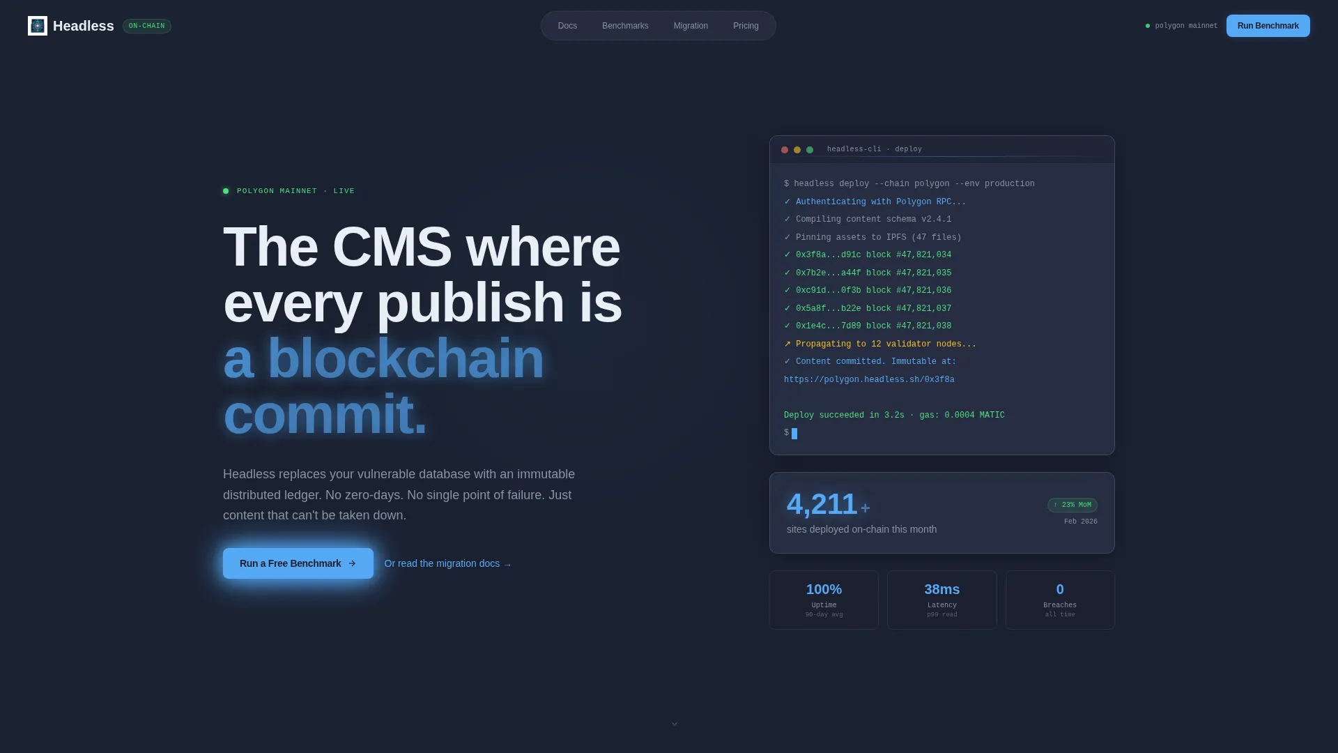 Decentralized CMS Landing Page Template