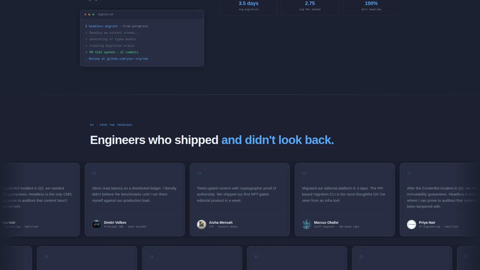 Decentralized CMS Landing Page Template