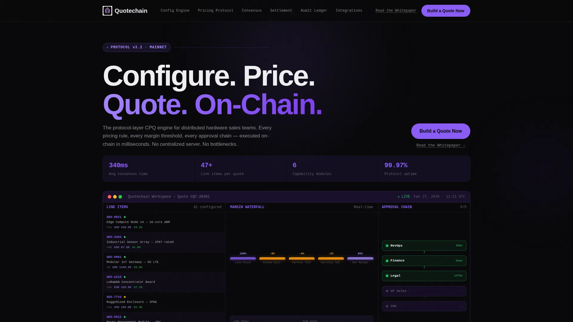 Decentralized CPQ Landing Page Template