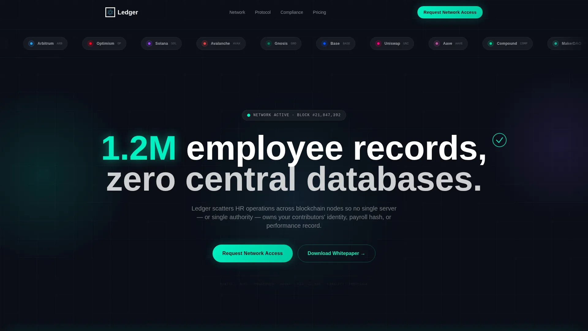Decentralized HRM Bento Grid Landing Page Template