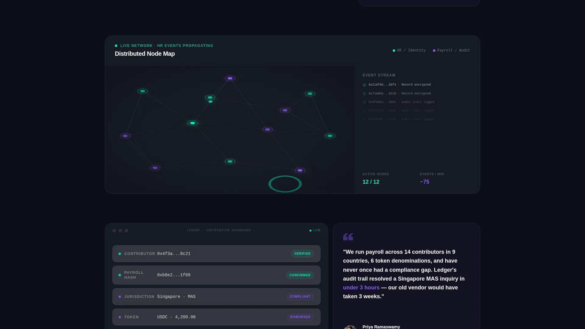 Decentralized HRM Bento Grid Landing Page Template