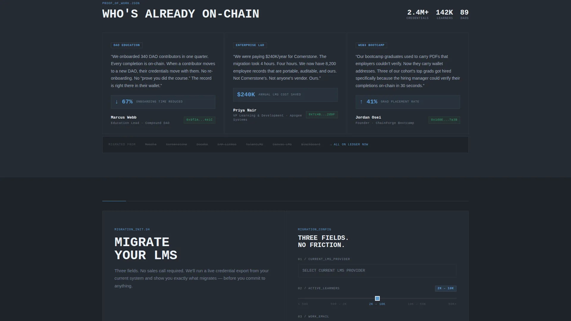 Decentralized LMS Bento Grid Landing Page Template