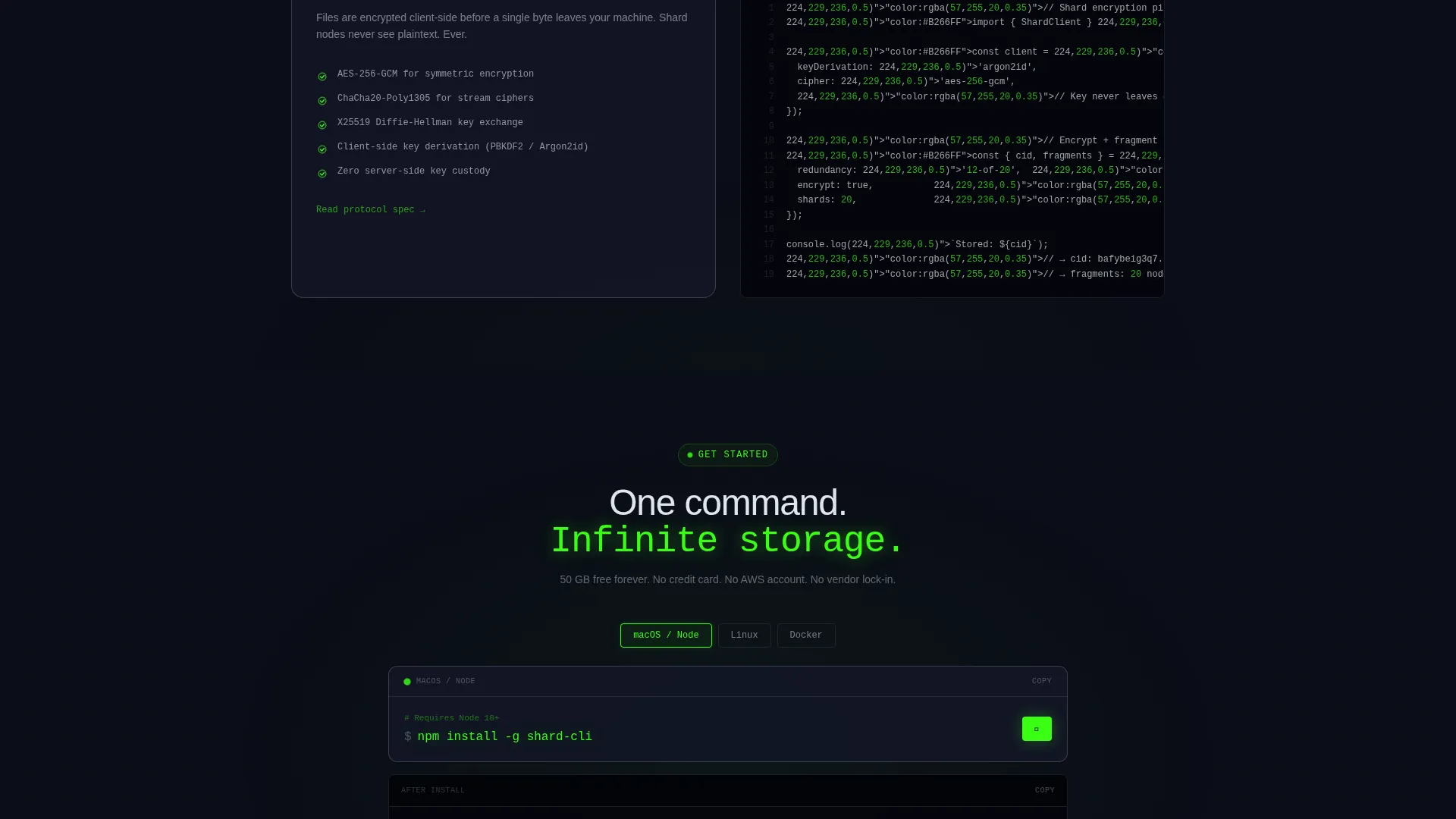 Decentralized Encrypted Storage Landing Page Template