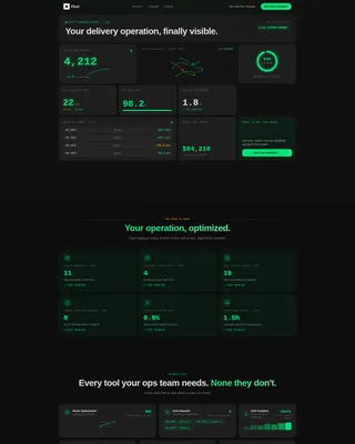 Delivery App Landing Page Template | Bento Grid