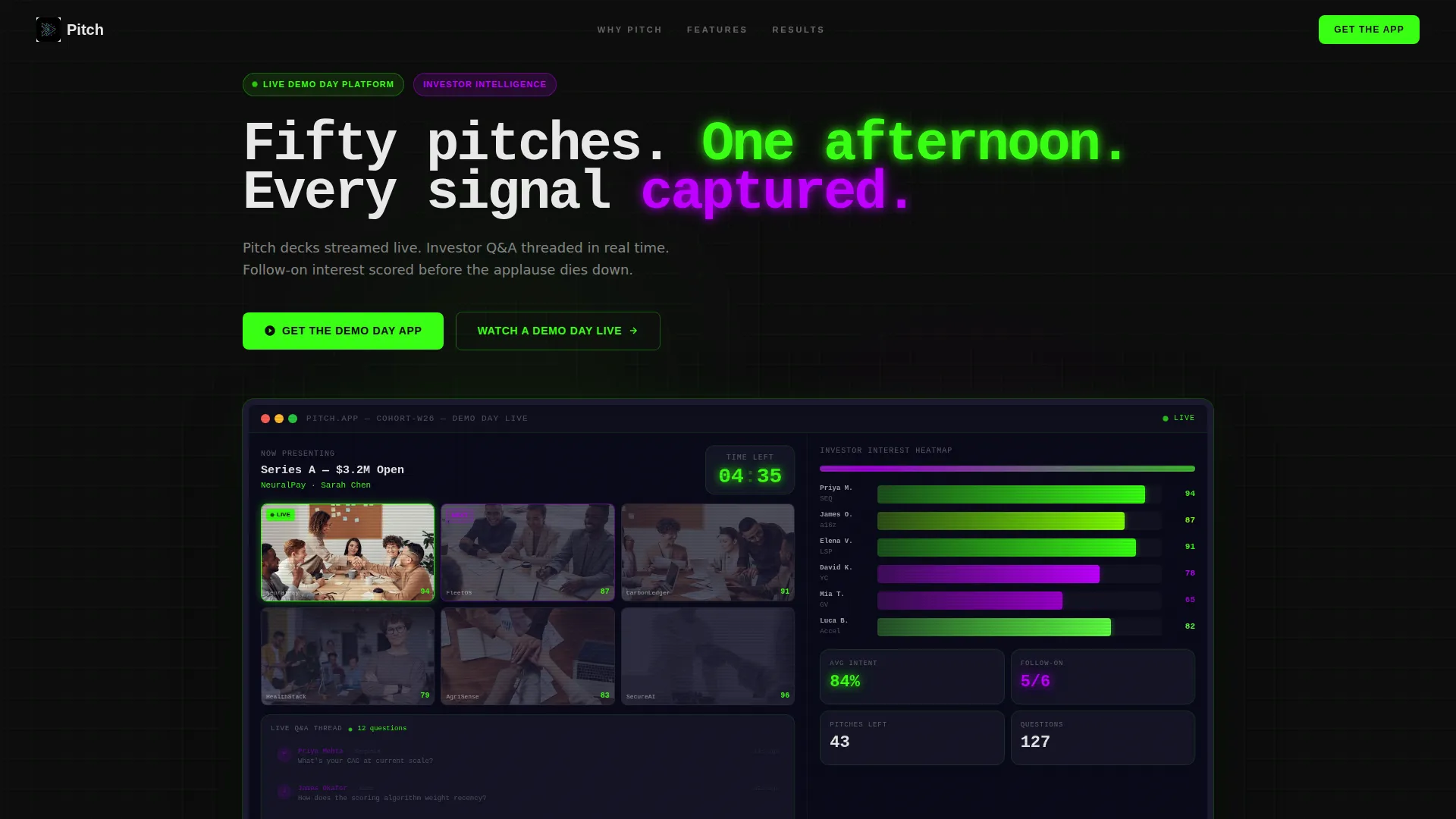 Demo Day Platform Landing Page Template