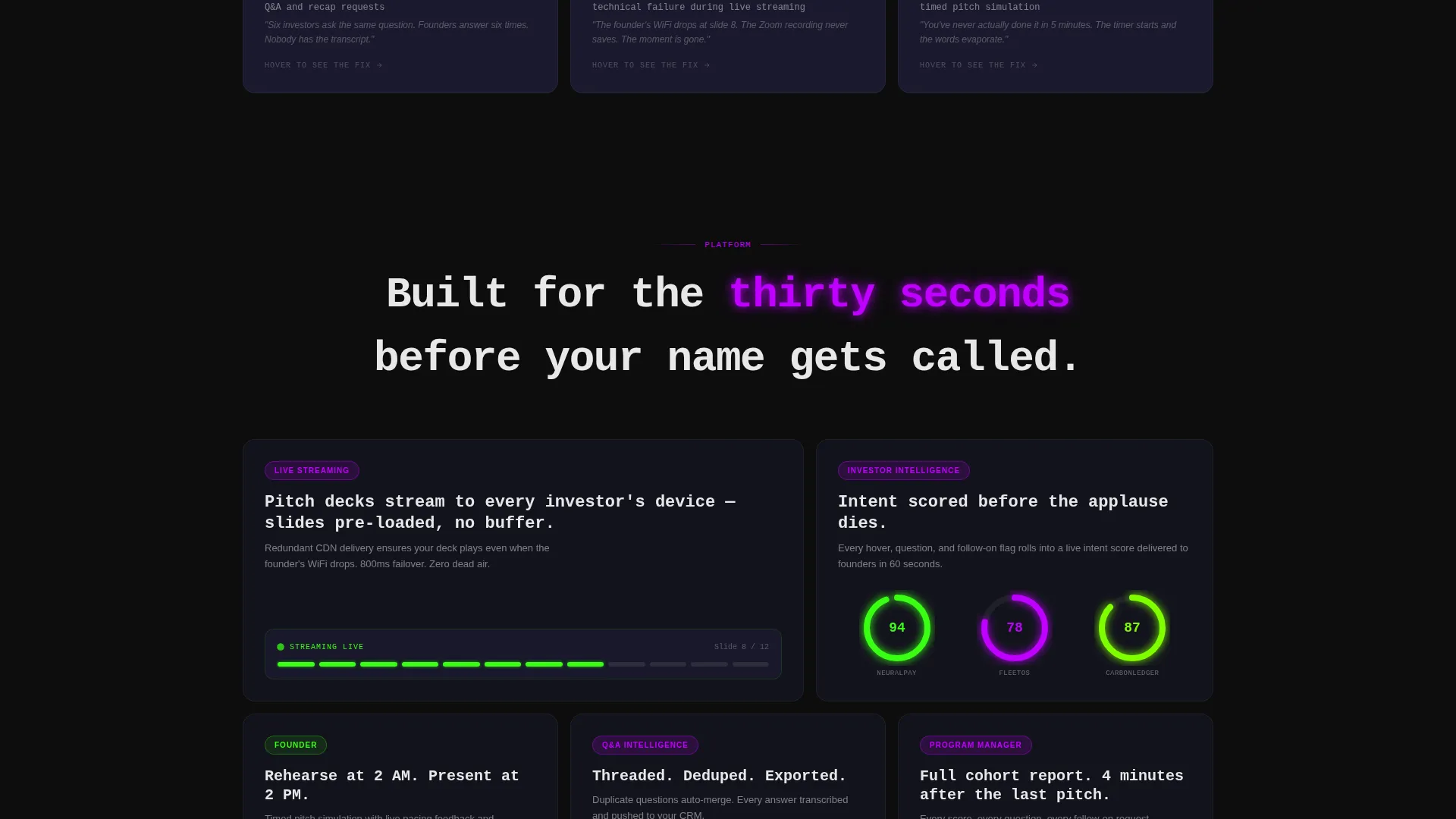Demo Day Platform Landing Page Template