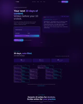 Dental AI Content Writer Landing Page Template