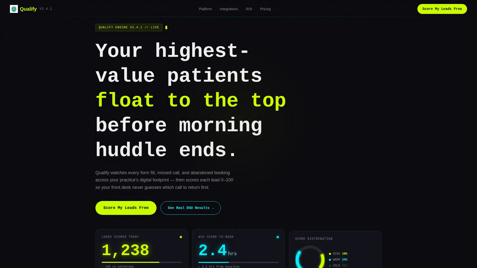 Dental AI Lead Scoring Landing Page Template