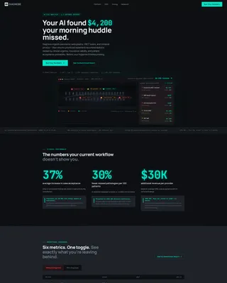 Dental AI Recommendation Engine Landing Page