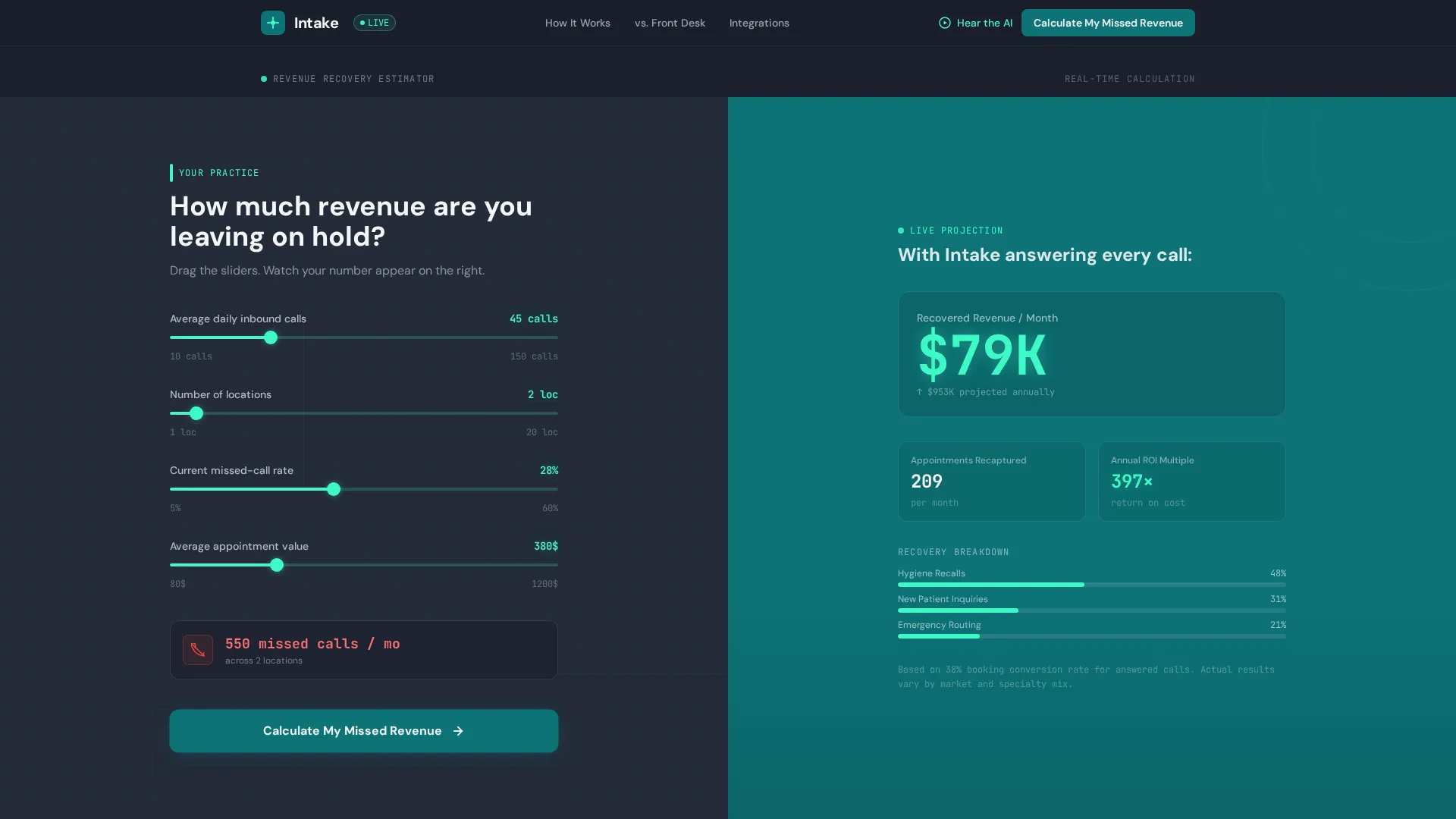Dental AI Voice Assistant Landing Page Template