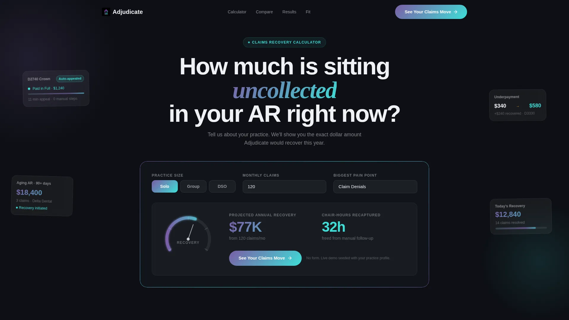 Dental Software Cost Estimator Website Template
