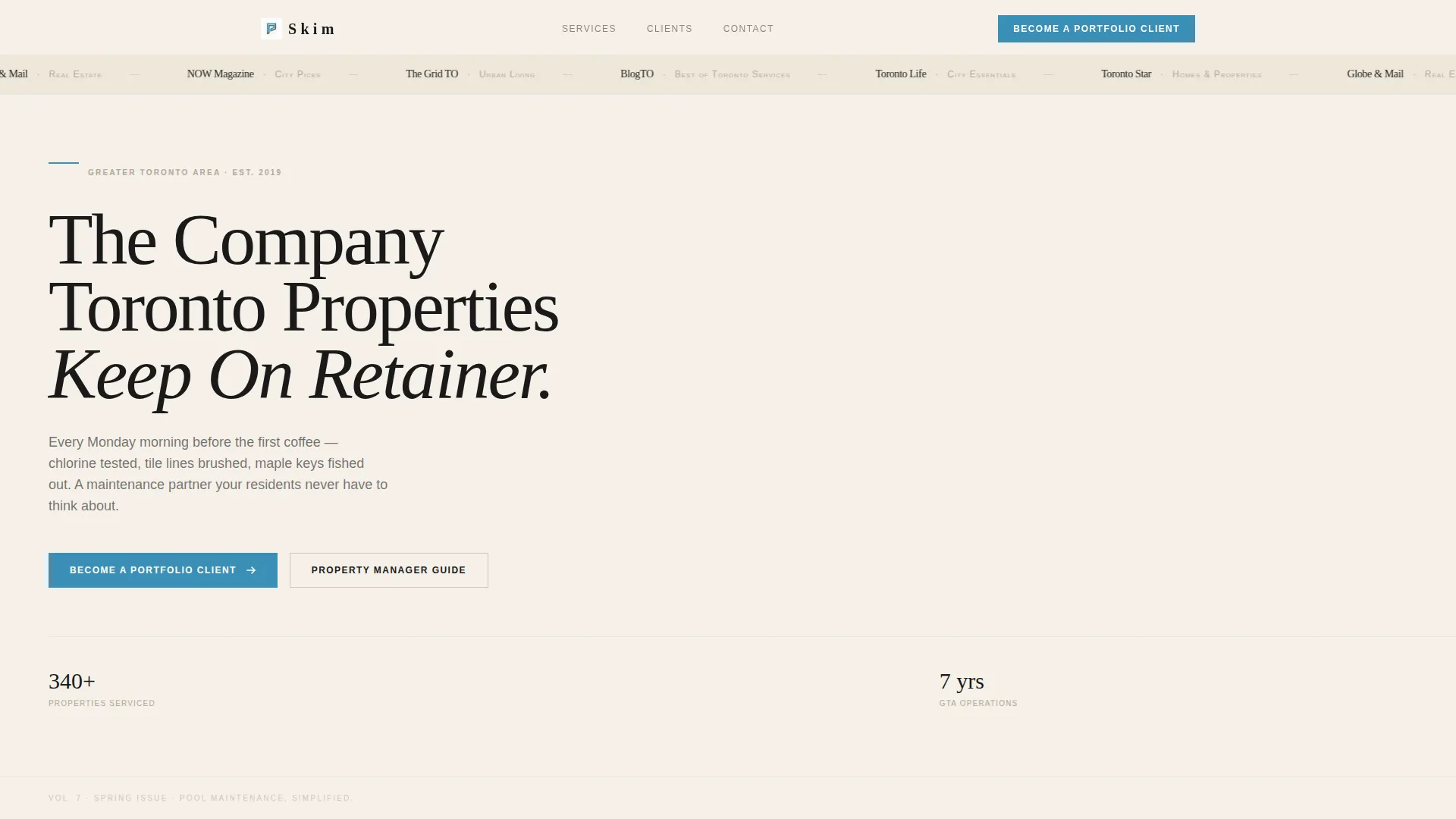 Editorial Poolcleaning | Free Website Template | Rocket