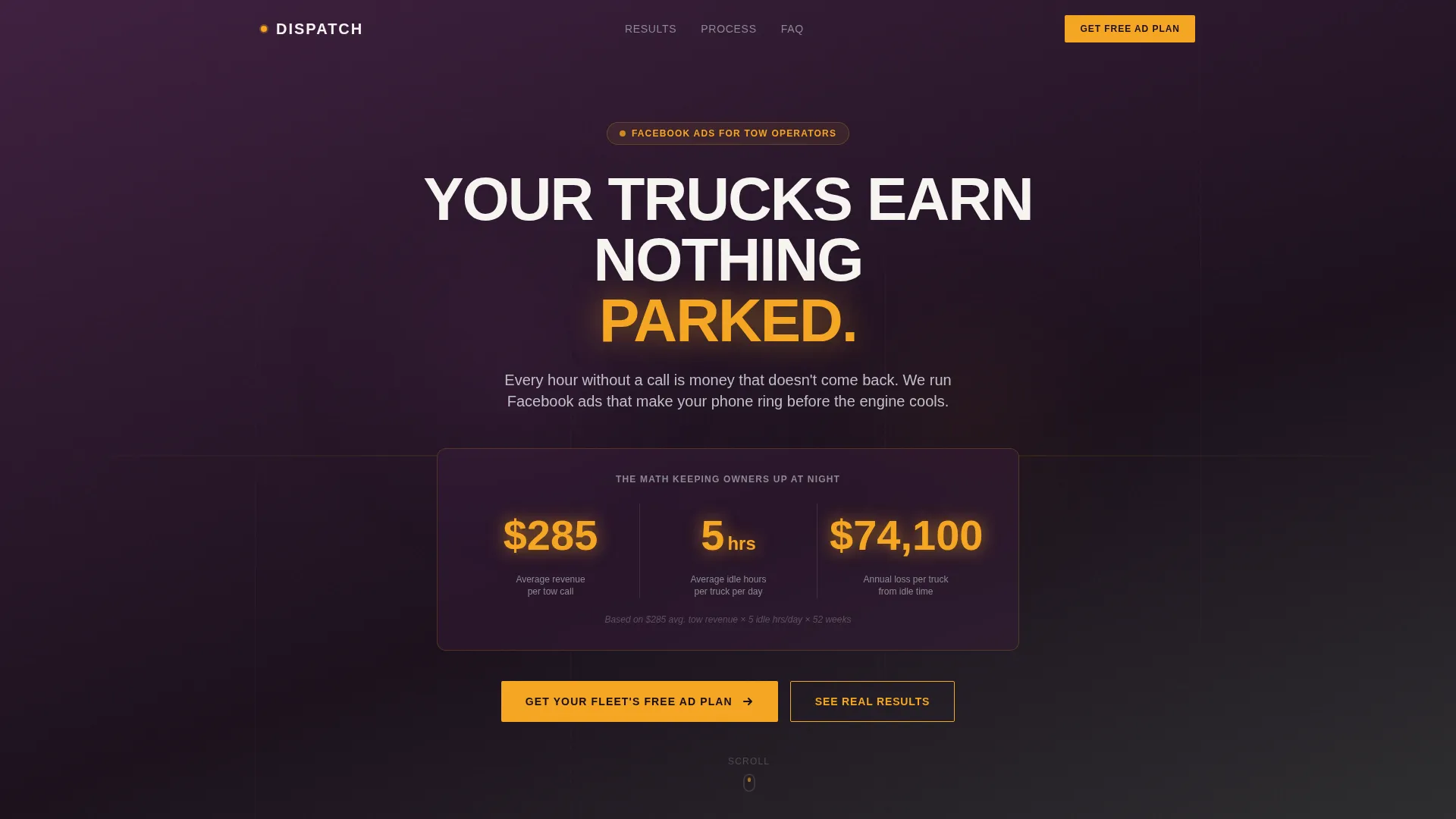 Tow Truck Marketing Portfolio Website Template
