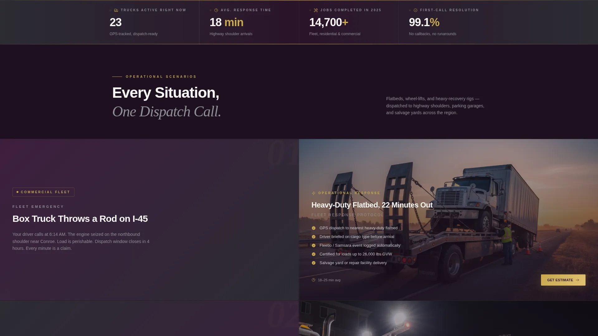 Tow Truck Marketing Professional Website Template
