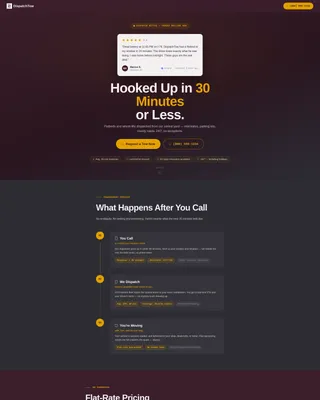 Towing Landing Page Template for Google Ads