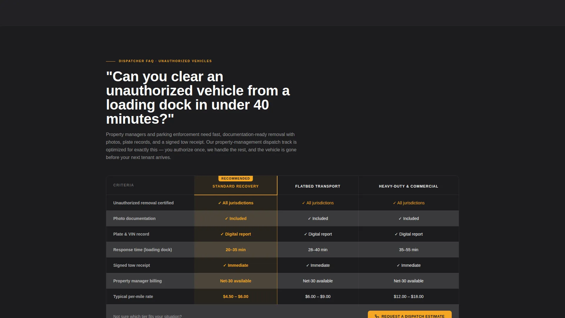 Tow Truck Operator Booking Website Template