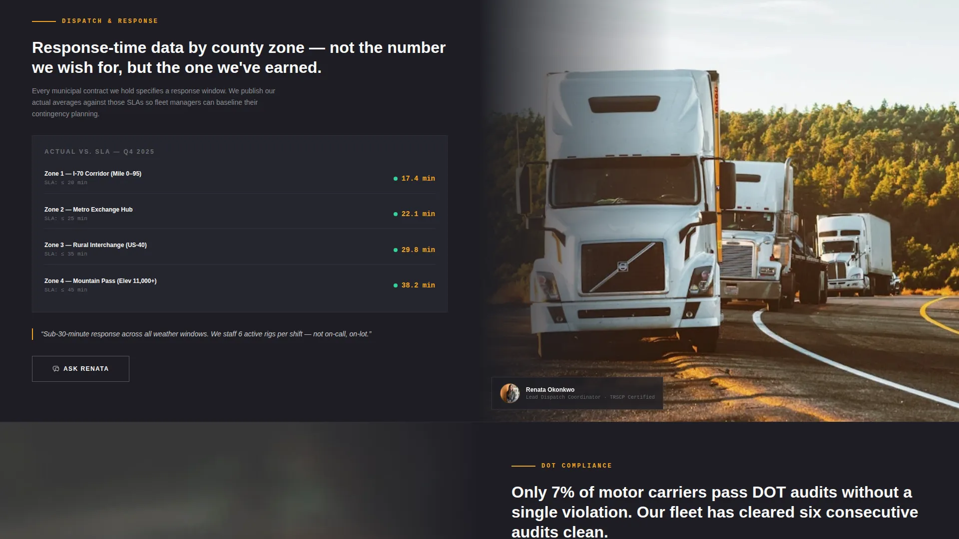 Tow Truck Operator Professional Website Template