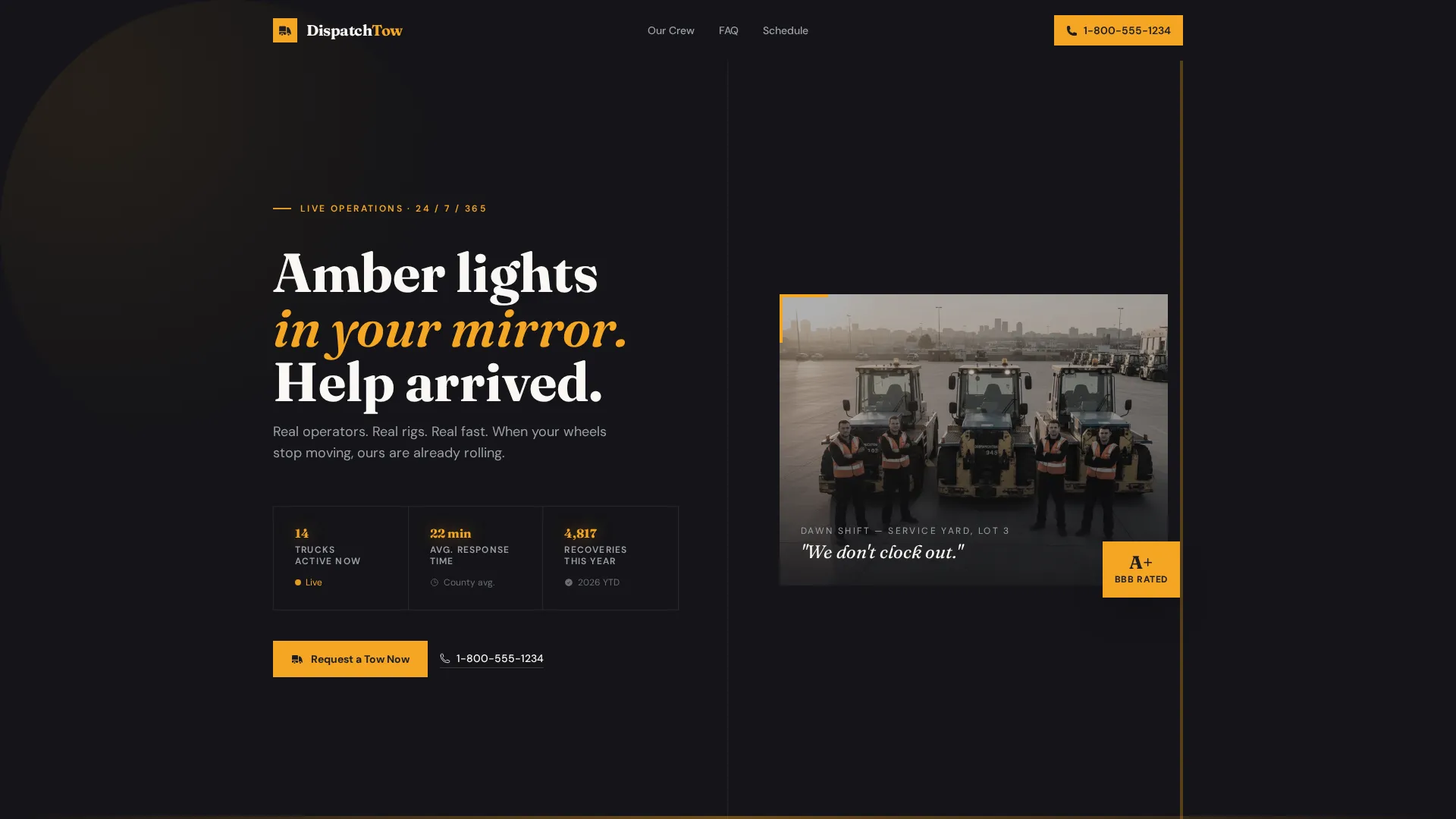 Tow Truck Operator Advanced Booking Website Template