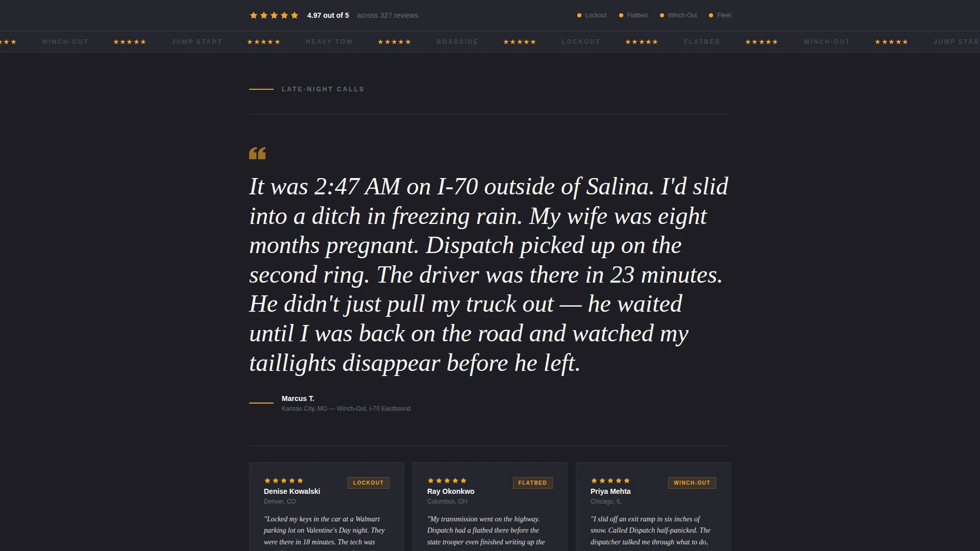 Tow Truck Operator Specialist Booking Website Template