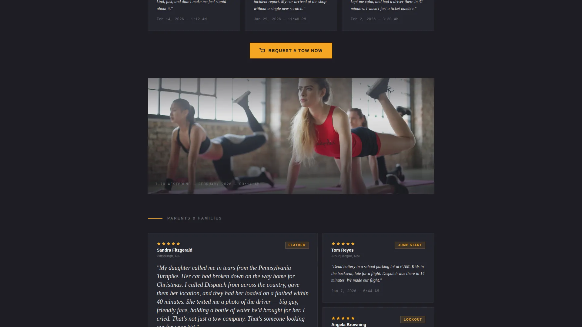 Tow Truck Operator Specialist Booking Website Template