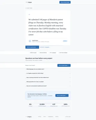 Translation & Localization FAQ Website Template