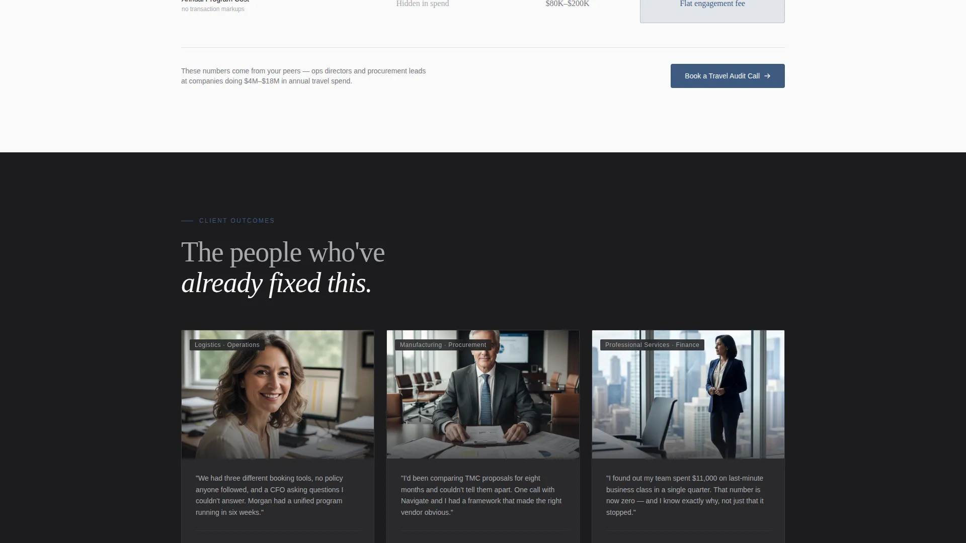 Executive Travel Consulting Landing Page Template
