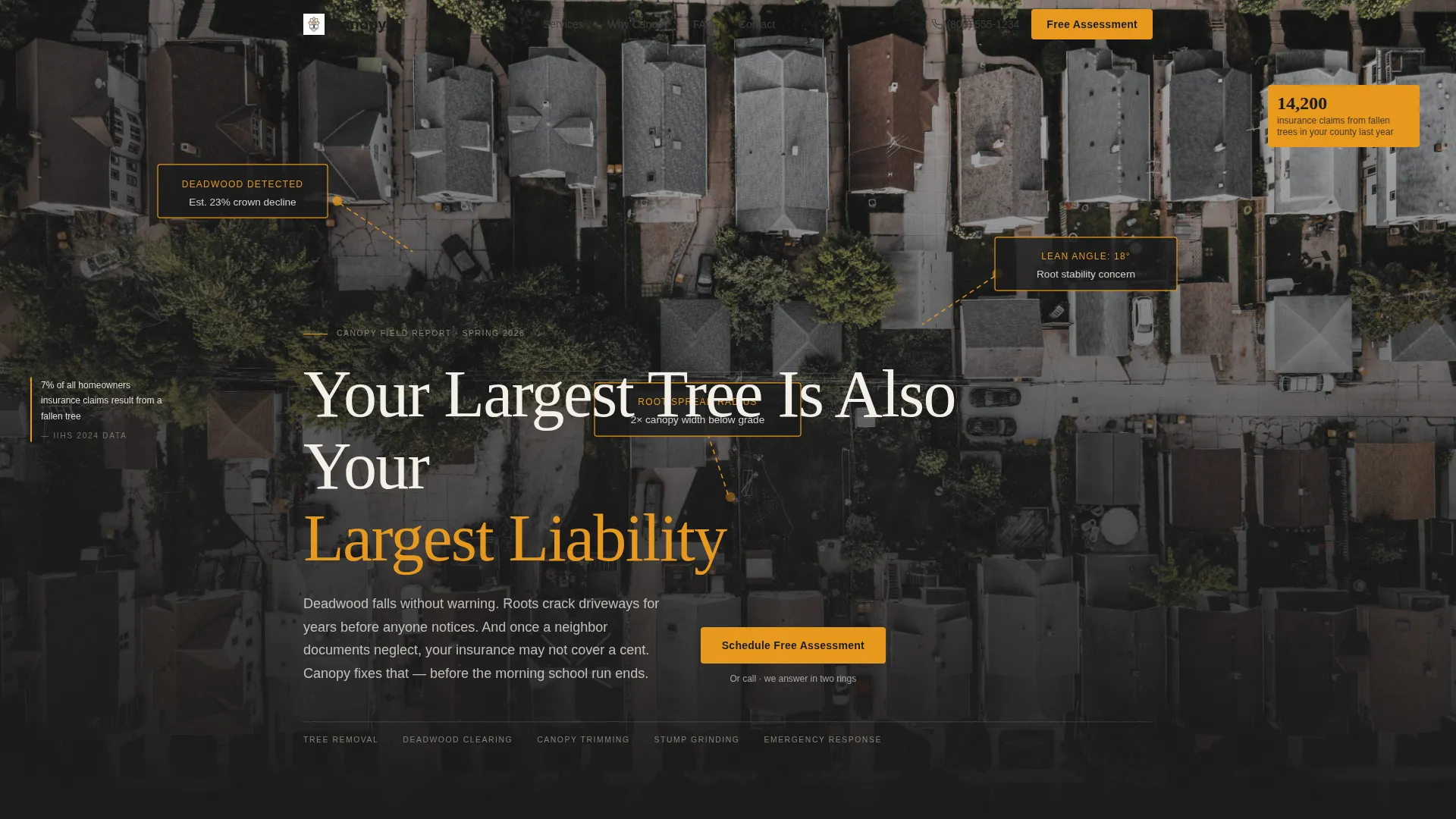 Tree Service Landing Page Template - Editorial Design