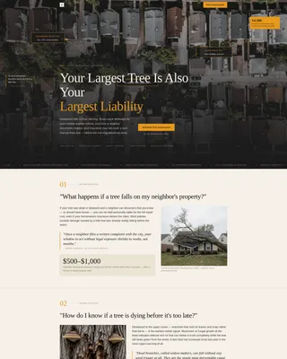 Tree Service Landing Page Template - Editorial Design