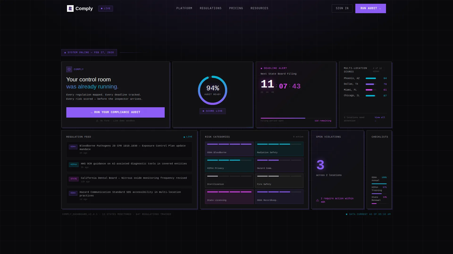 Regulatory Compliance Landing Page Template