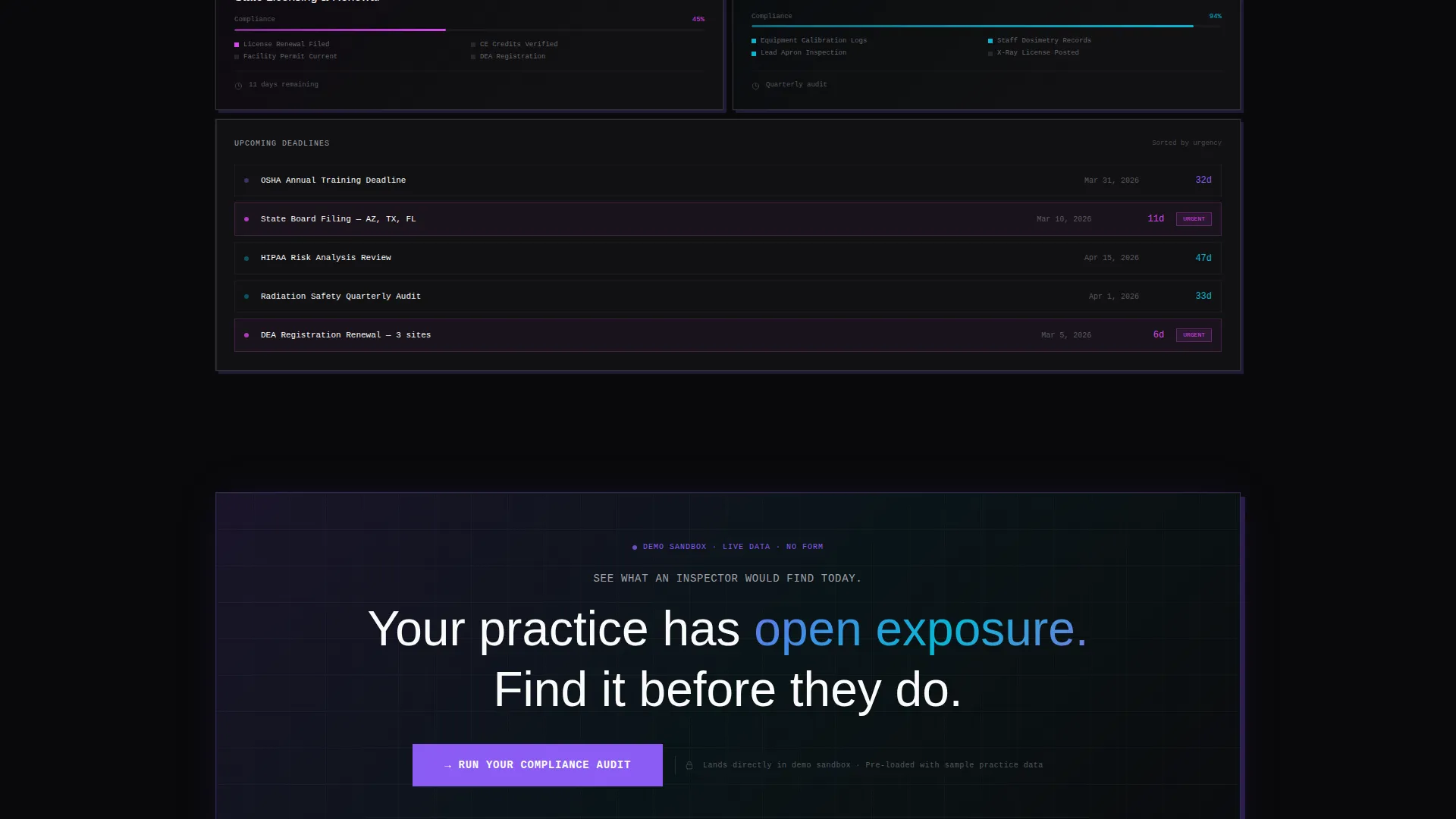 Regulatory Compliance Landing Page Template