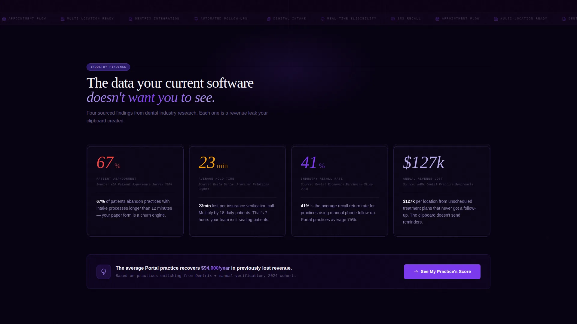 Dental Customer Portal Landing Page Template