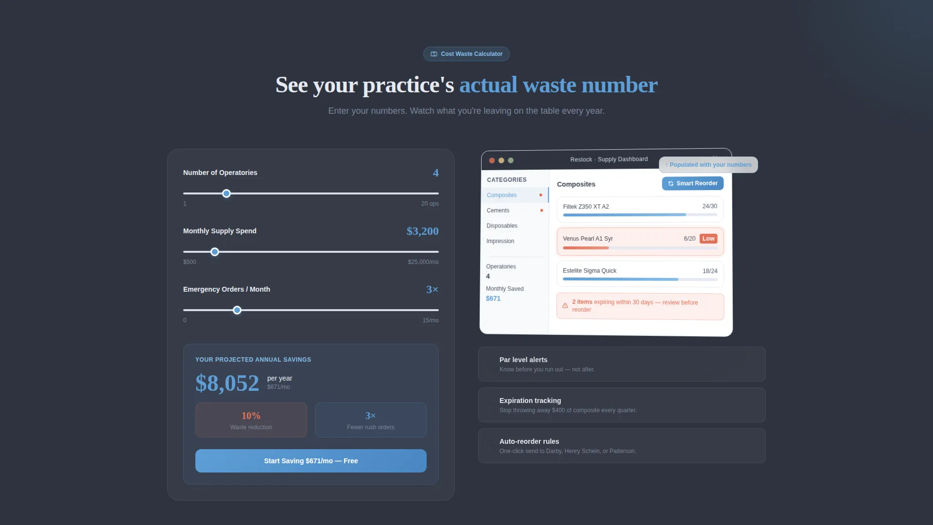 Dental Inventory Management Landing Page Template