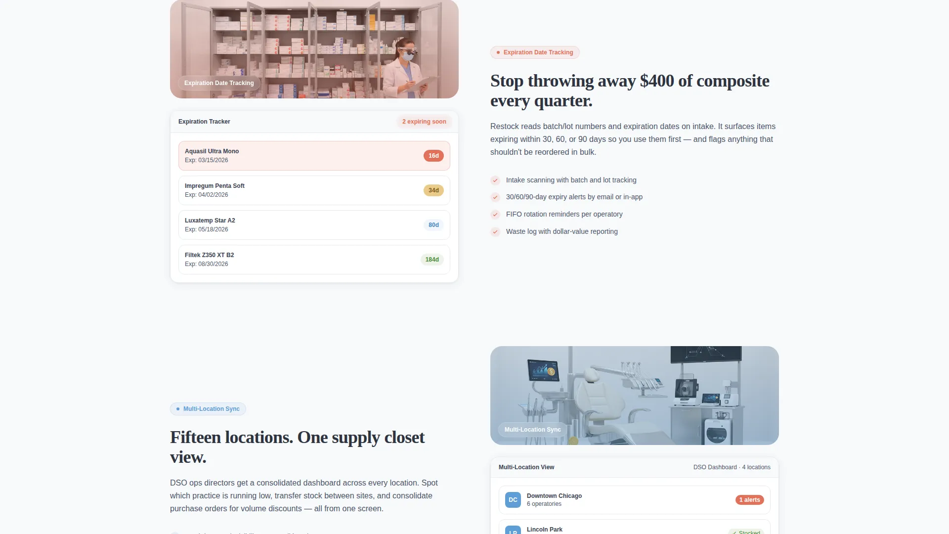 Dental Inventory Management Landing Page Template