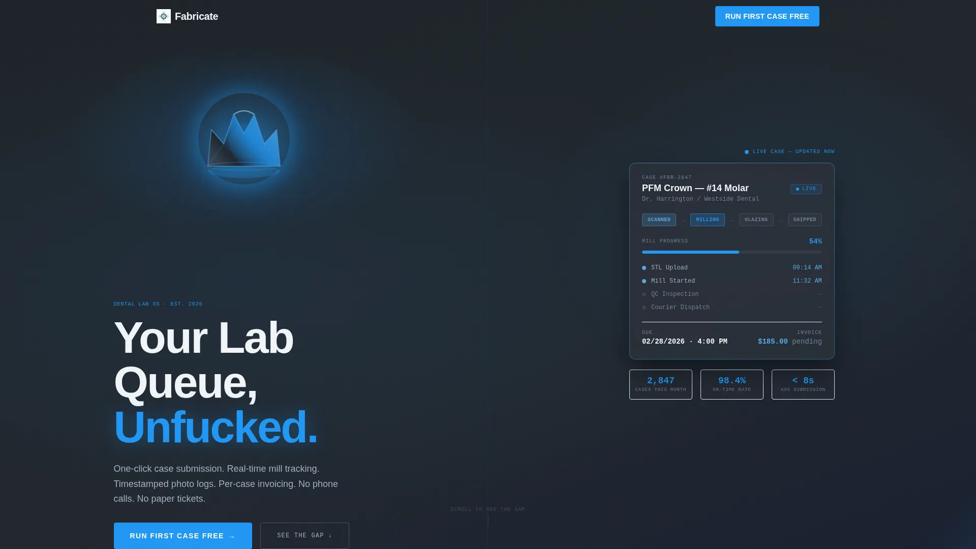 Dental Lab Booking System Landing Page Template