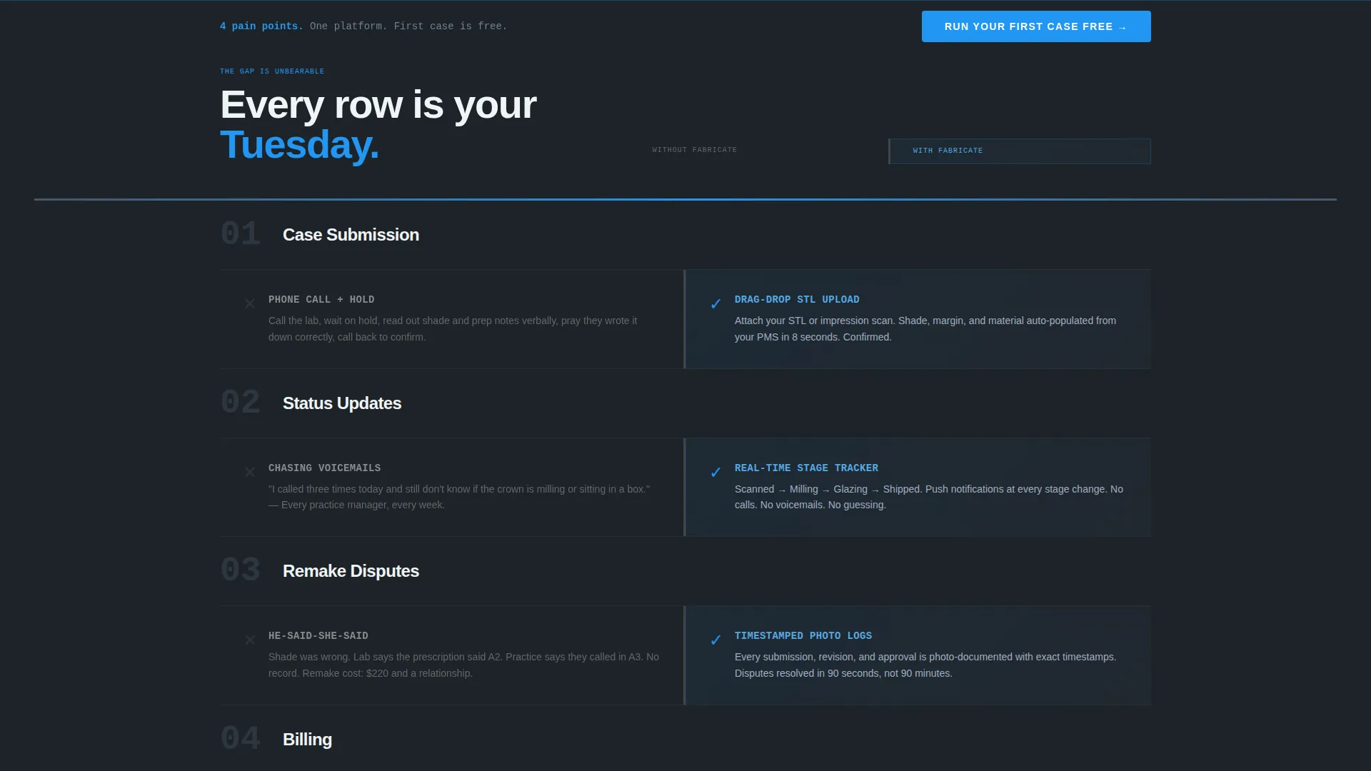 Dental Lab Booking System Landing Page Template