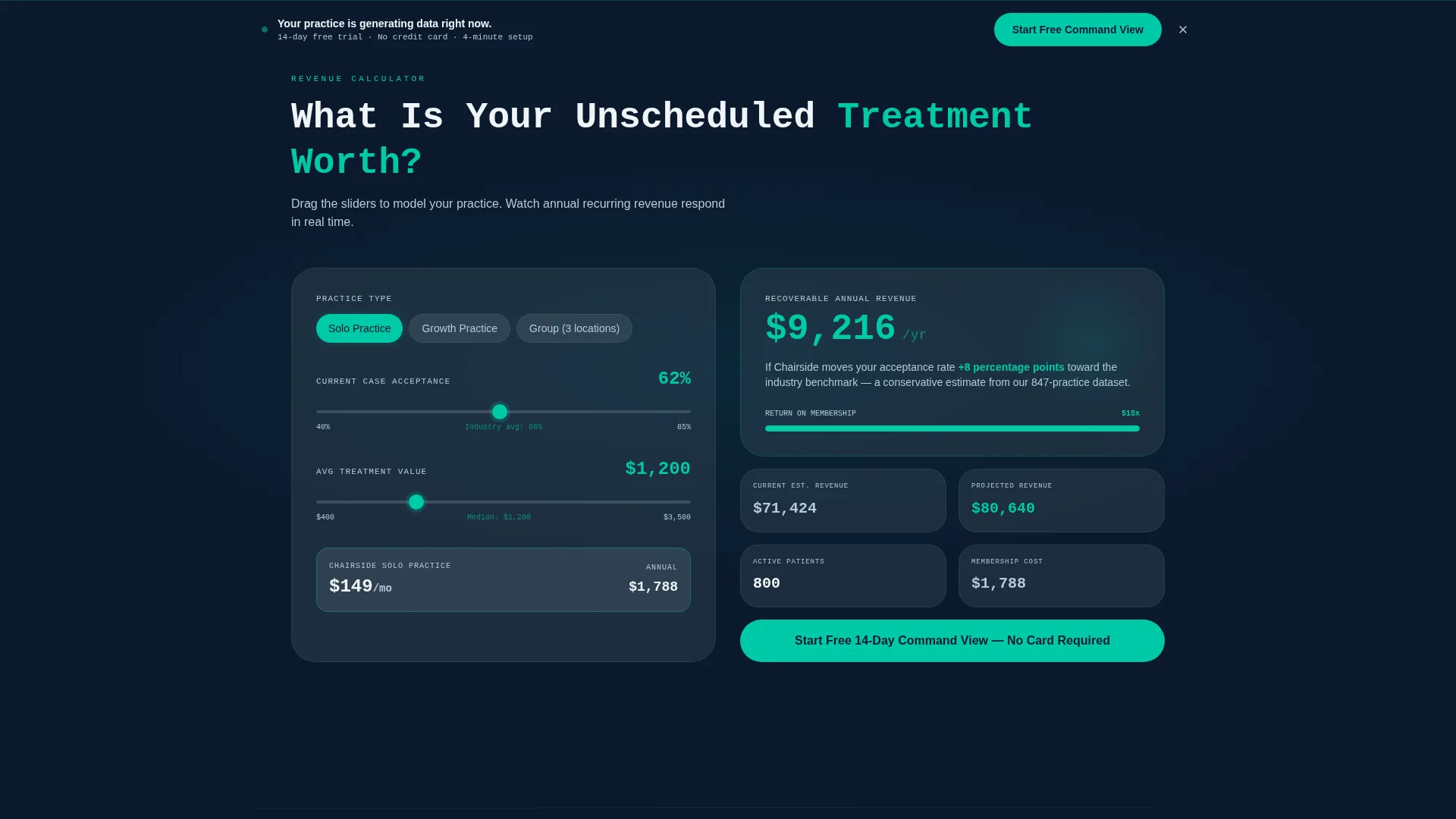 Specialist Dental Digital Presence Cost Estimator Website Template