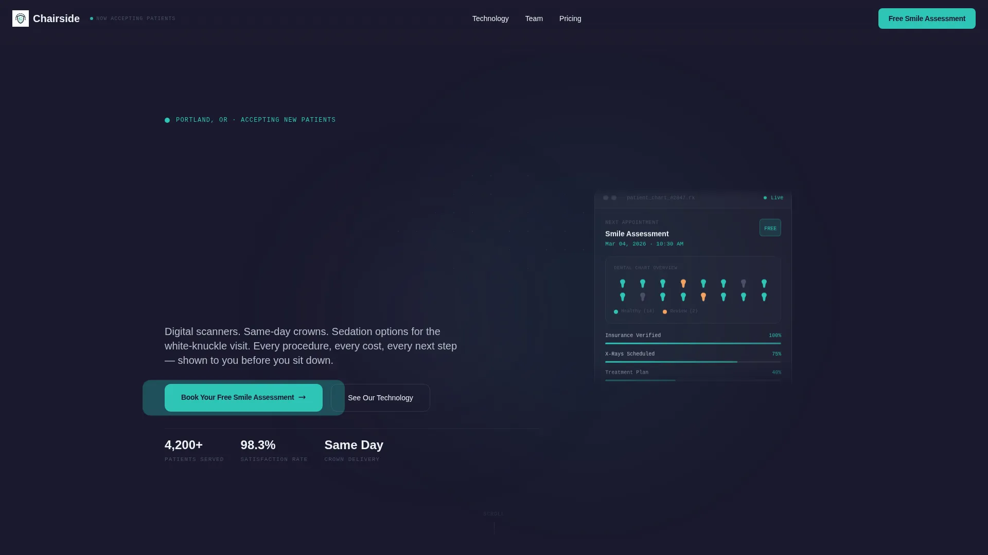 Modern Dental Clinic Dashboard Website Template