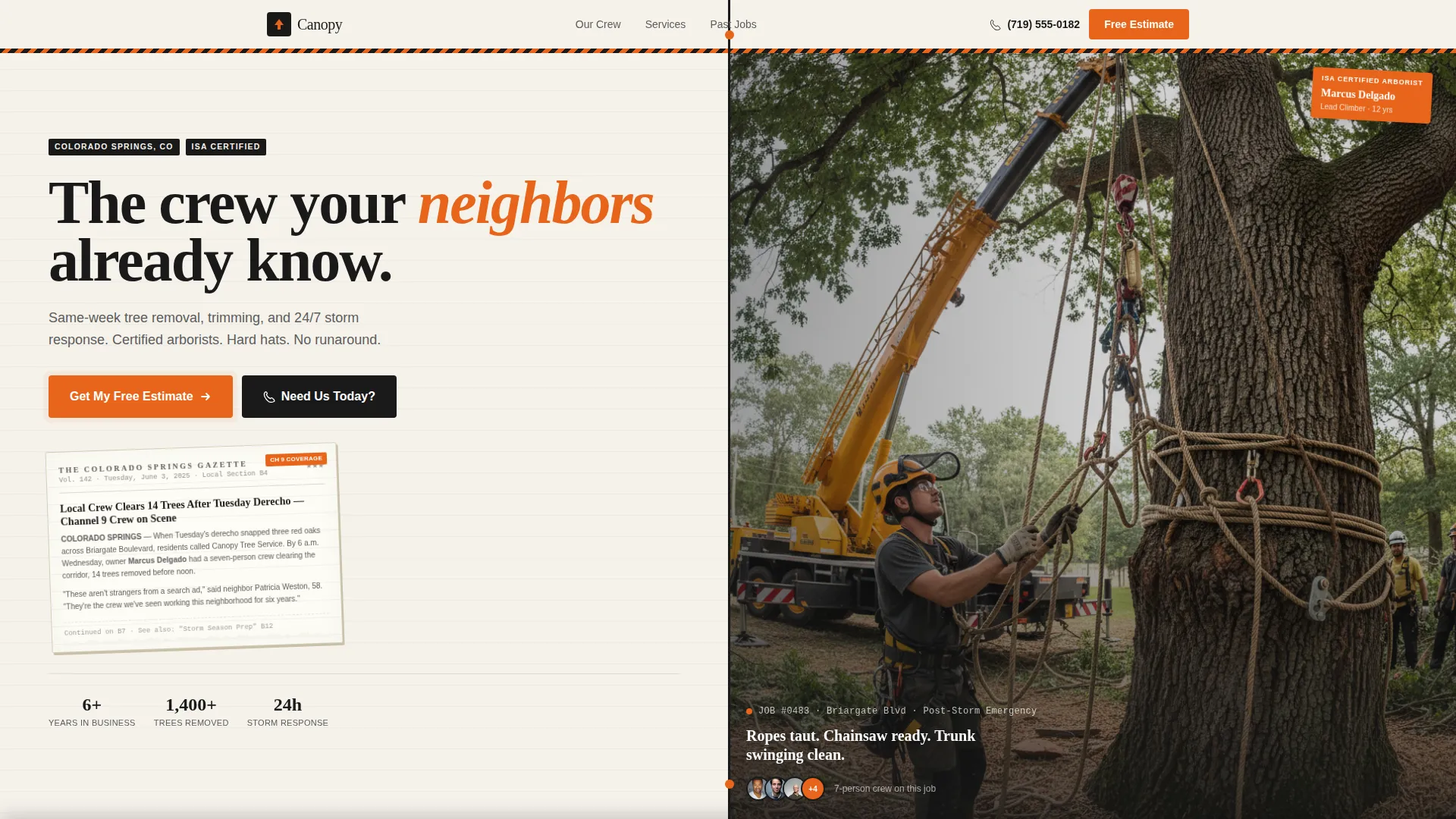 Tree Service Landing Page Template for Lead Gen