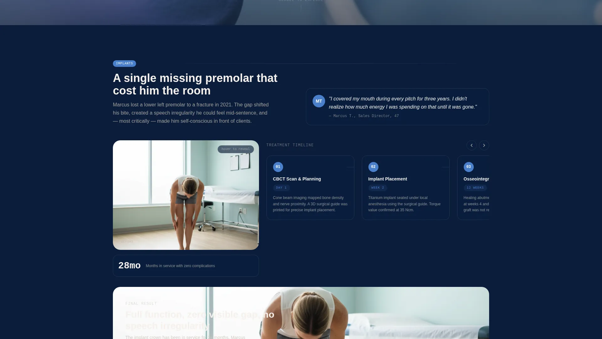 Dental Case Study & Investment Calculator Website Template