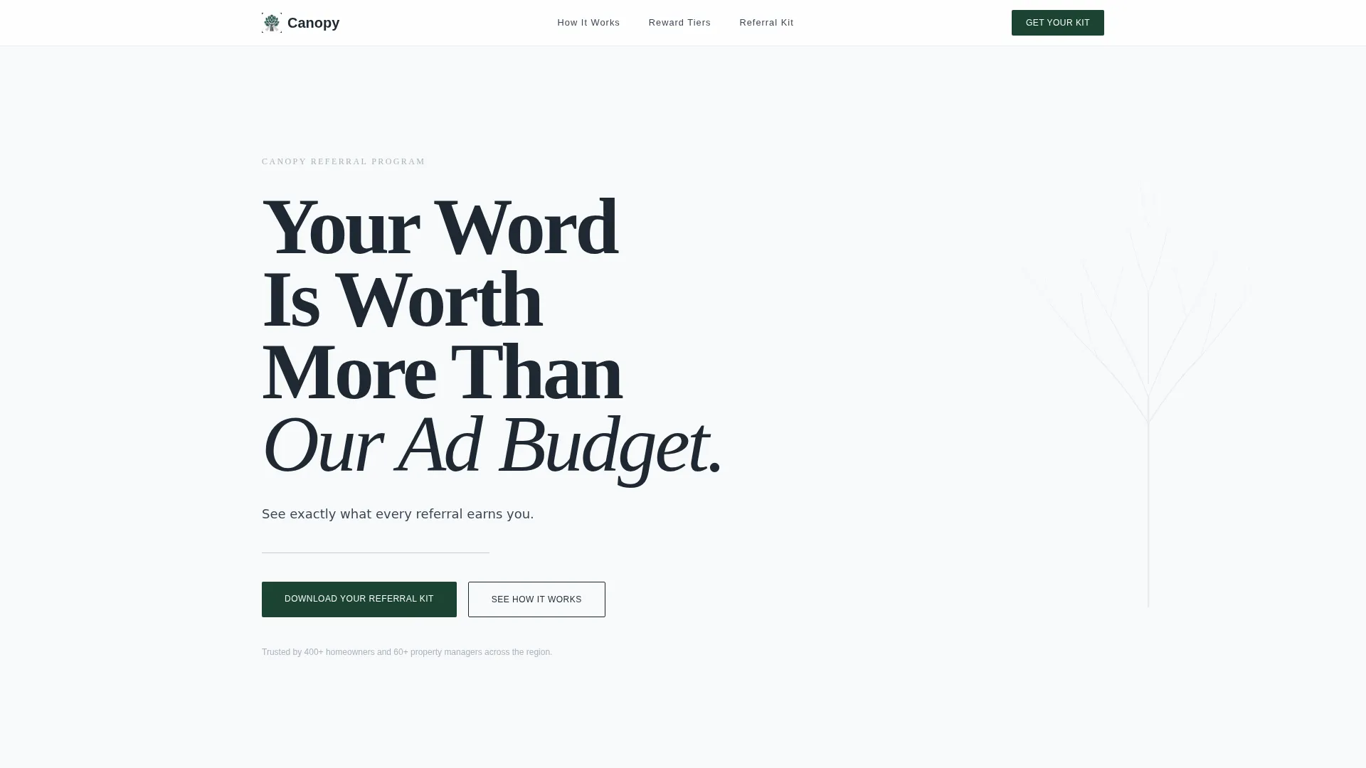 Arborist Referral Program Landing Page Template