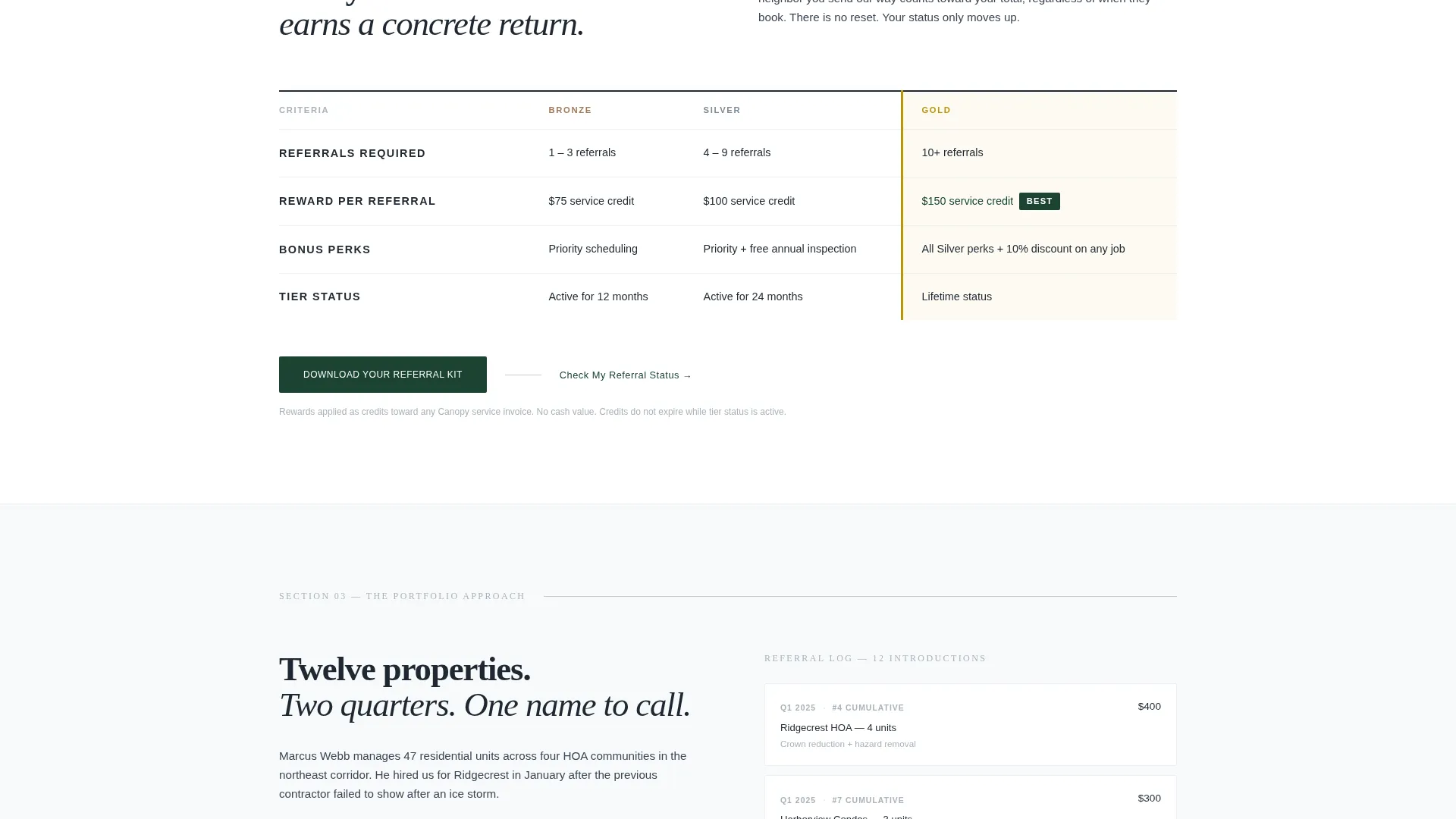 Arborist Referral Program Landing Page Template