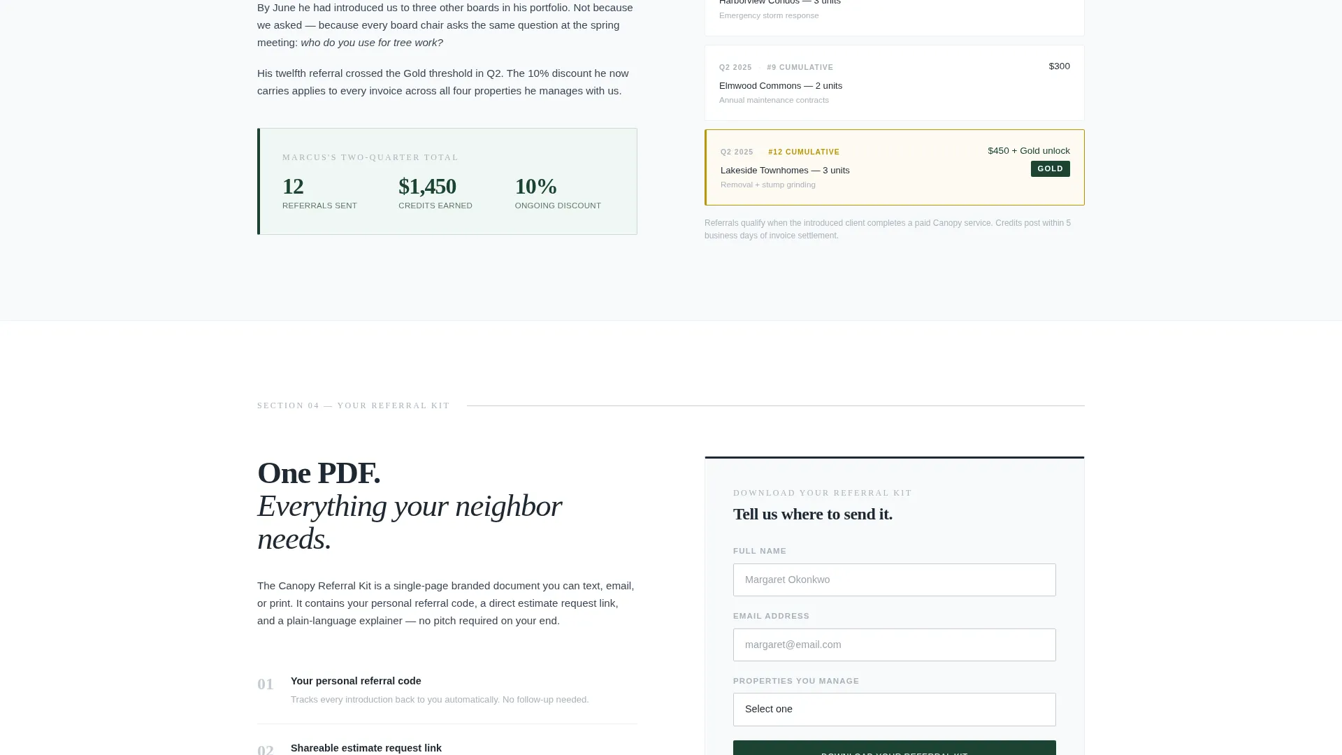 Arborist Referral Program Landing Page Template